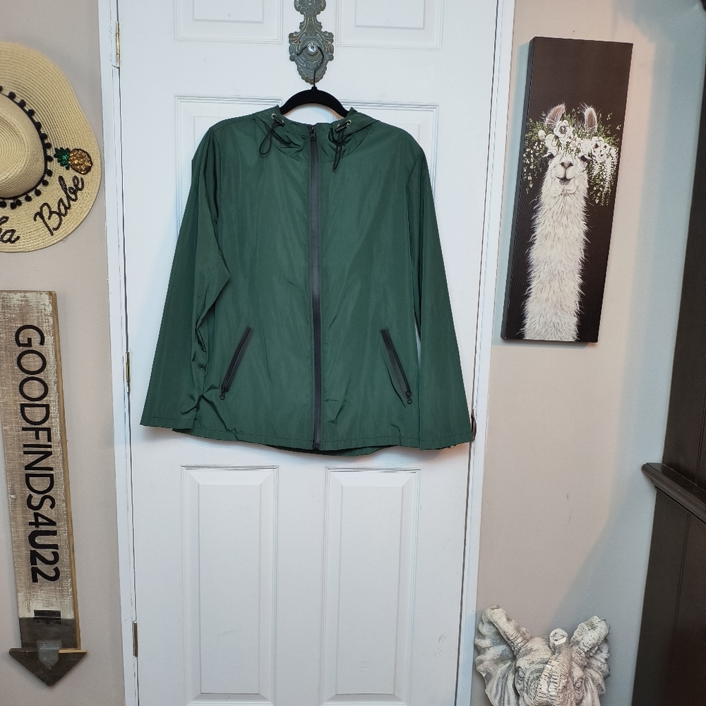 Avoogue Women Sz S Waterproof Rain Jacket  Green Lightweight Quick Drying